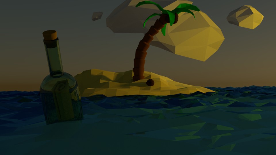 Low Poly Island In Sunset preview image 1